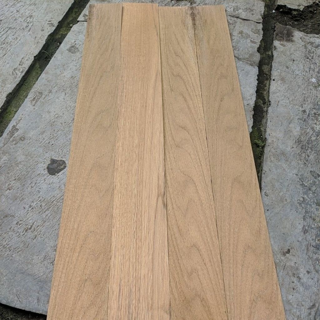 veneer kayu jati 2,5mm x 13 x 55-85 cm kayu tipis teakwood