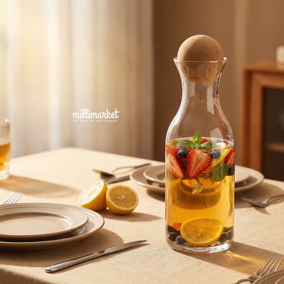 [MILLI] BELA JUG GLASS / Gelas jar teko termos kaca / gelas kaca estetik