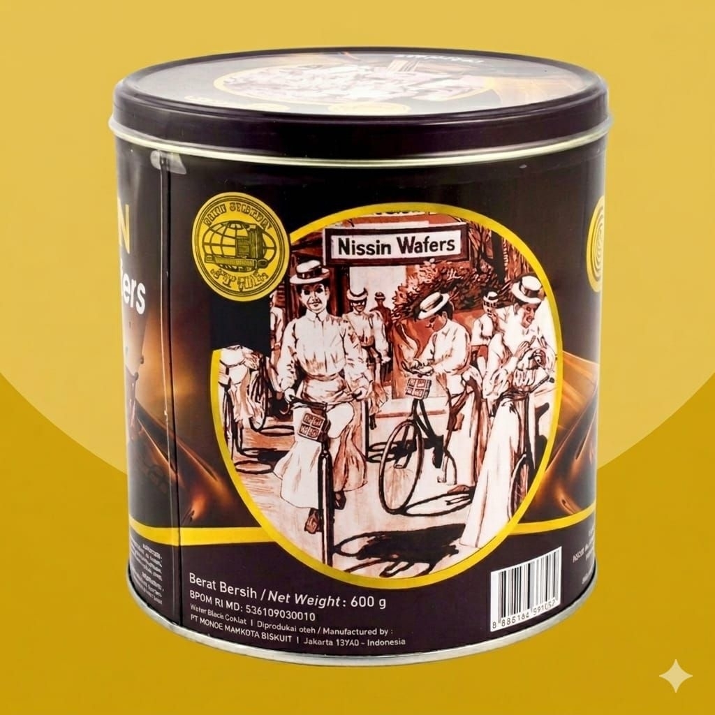 Nissin Wafer Chocolate Kaleng 600g 600gr 600gram 600 gram | Nissin Wafer Sepeda Cokelat
