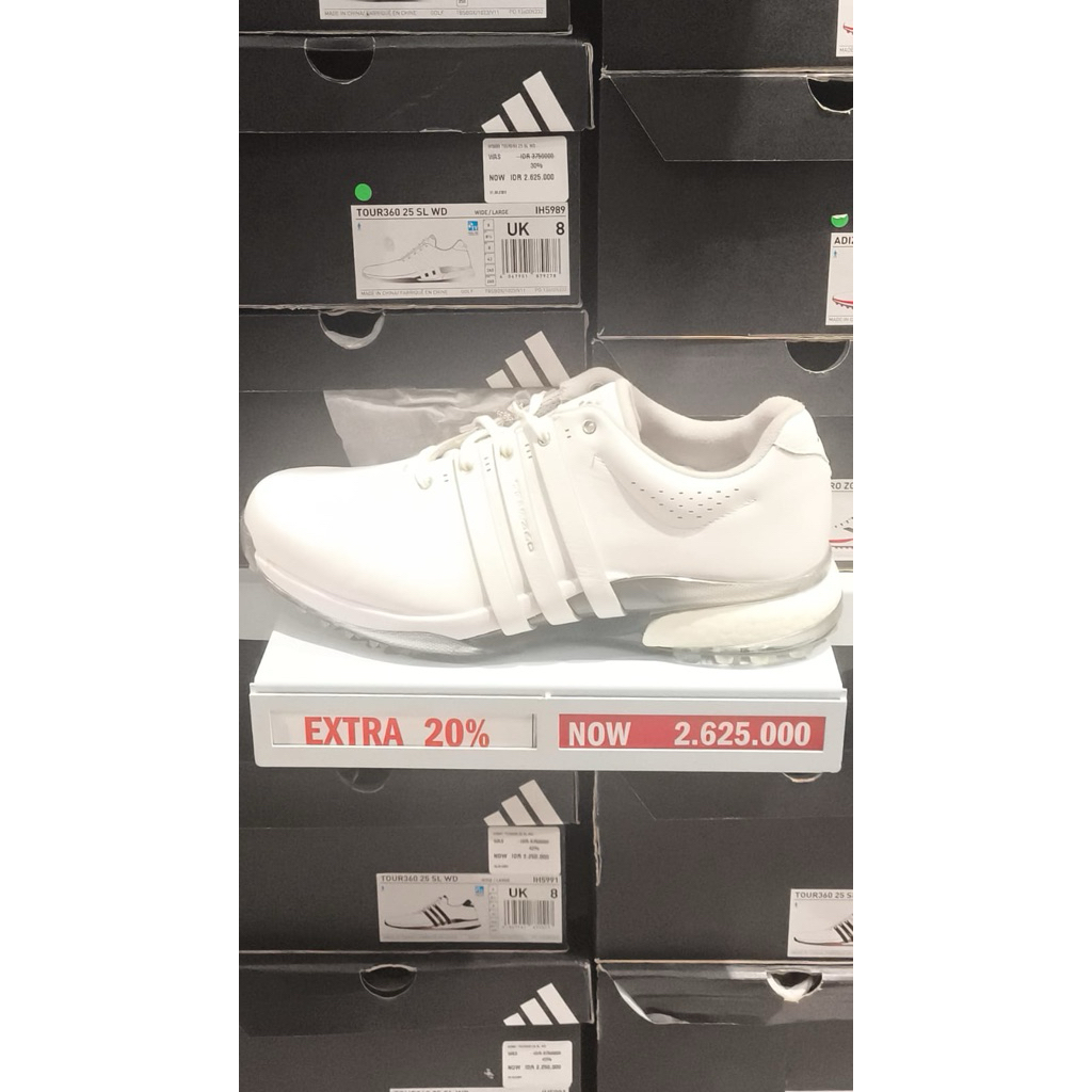 Adidas tour360 golf warna putih silver metalik