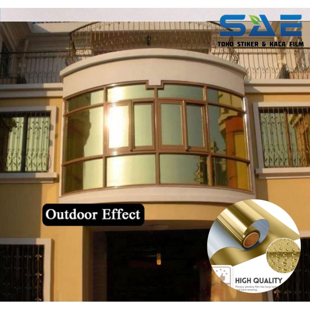 Sticker Kaca Film One Way Silver Gold