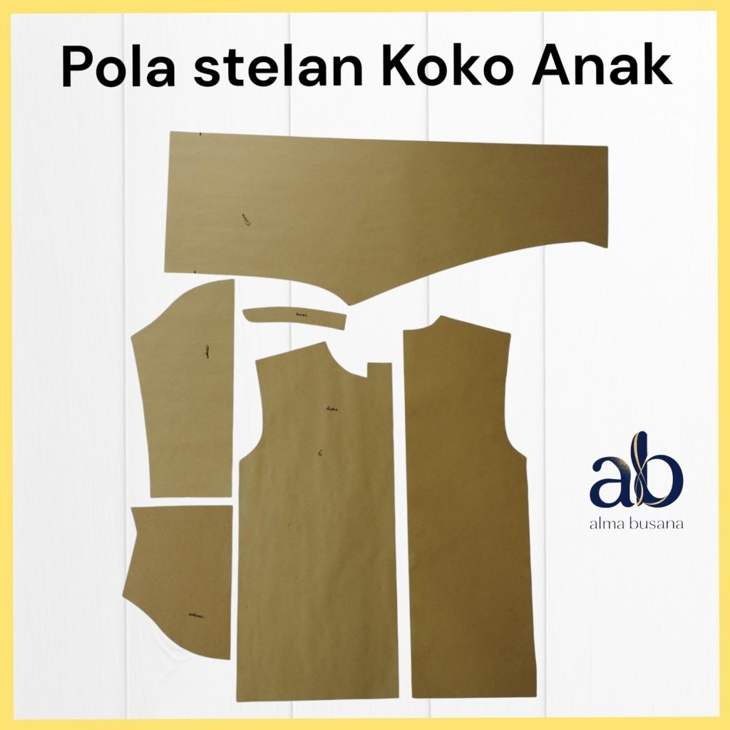Pola baju stelan Koko Anak | pola instan baju stelan Koko Anak