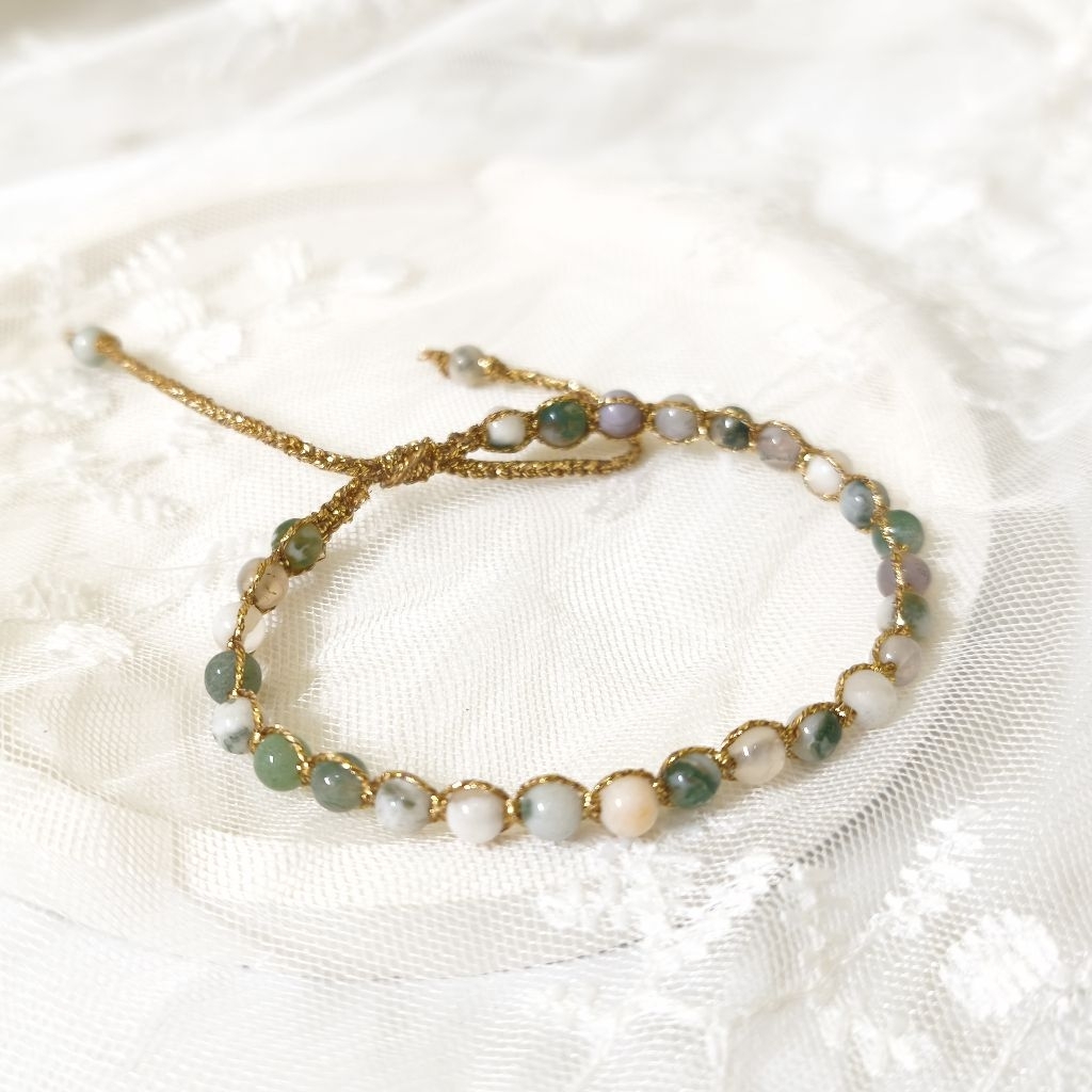 BRACELET BLUE APATITE TALI SAMAPURA GOLD