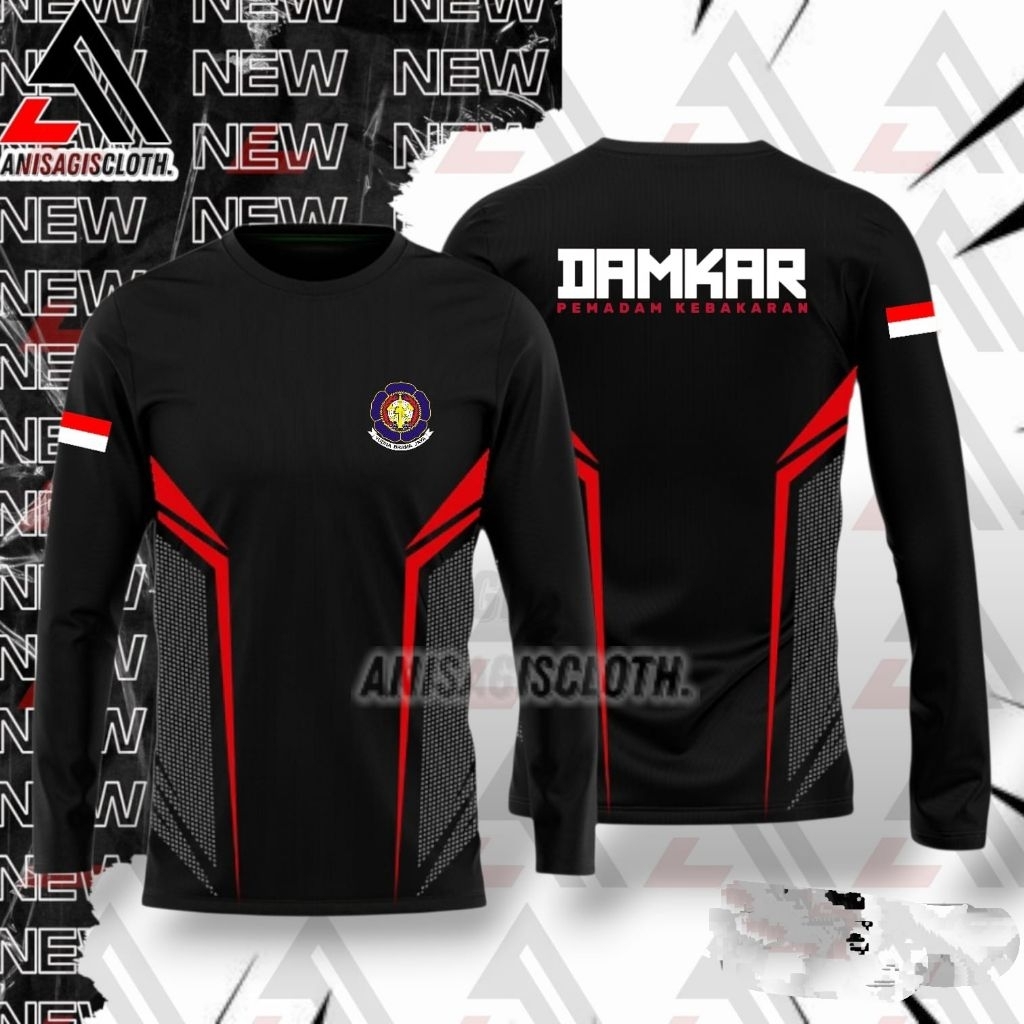 Kaos DAMKAR Lengan Panjang || Kaos Olahraga DAMKAR Lengan Panjang New