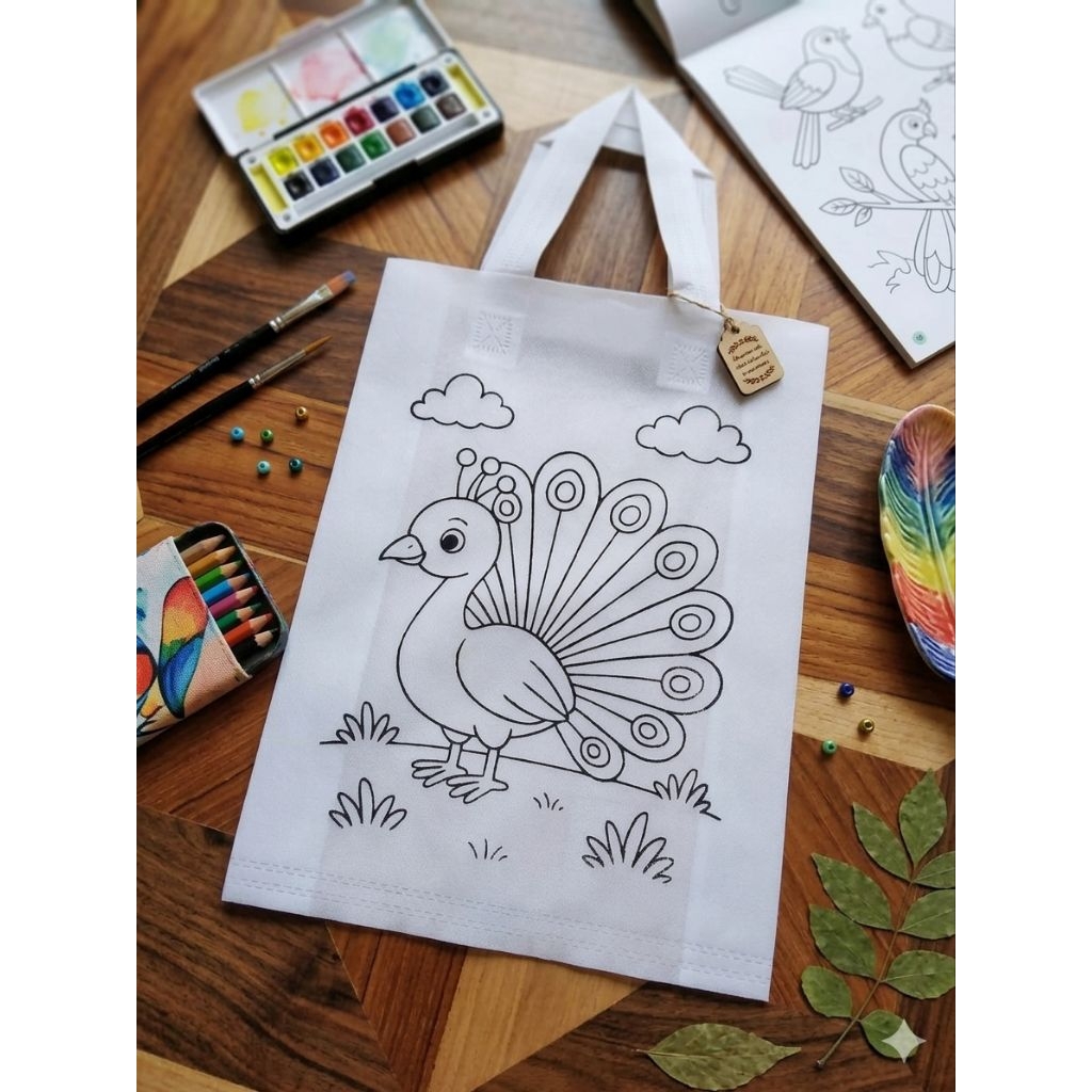 Tas Spunbond Mewarnai 30x40 | Sablon untuk Tas Ulang Tahun Anak