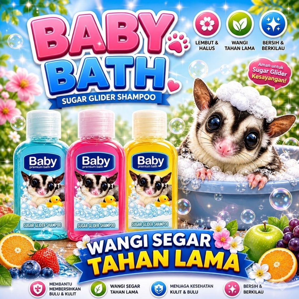 BABY CAREX - Shampoo Sugar Glider Joey Shampoo Grooming Sugar Glider Mencegah Bulu Rontok Hairloss