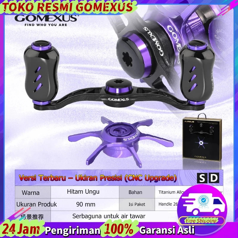 Gomexus Peningkatan Terbaru 90mm Handle Reel BC Teknologi Ukir Presisi CNC Titanium Casting Reel han