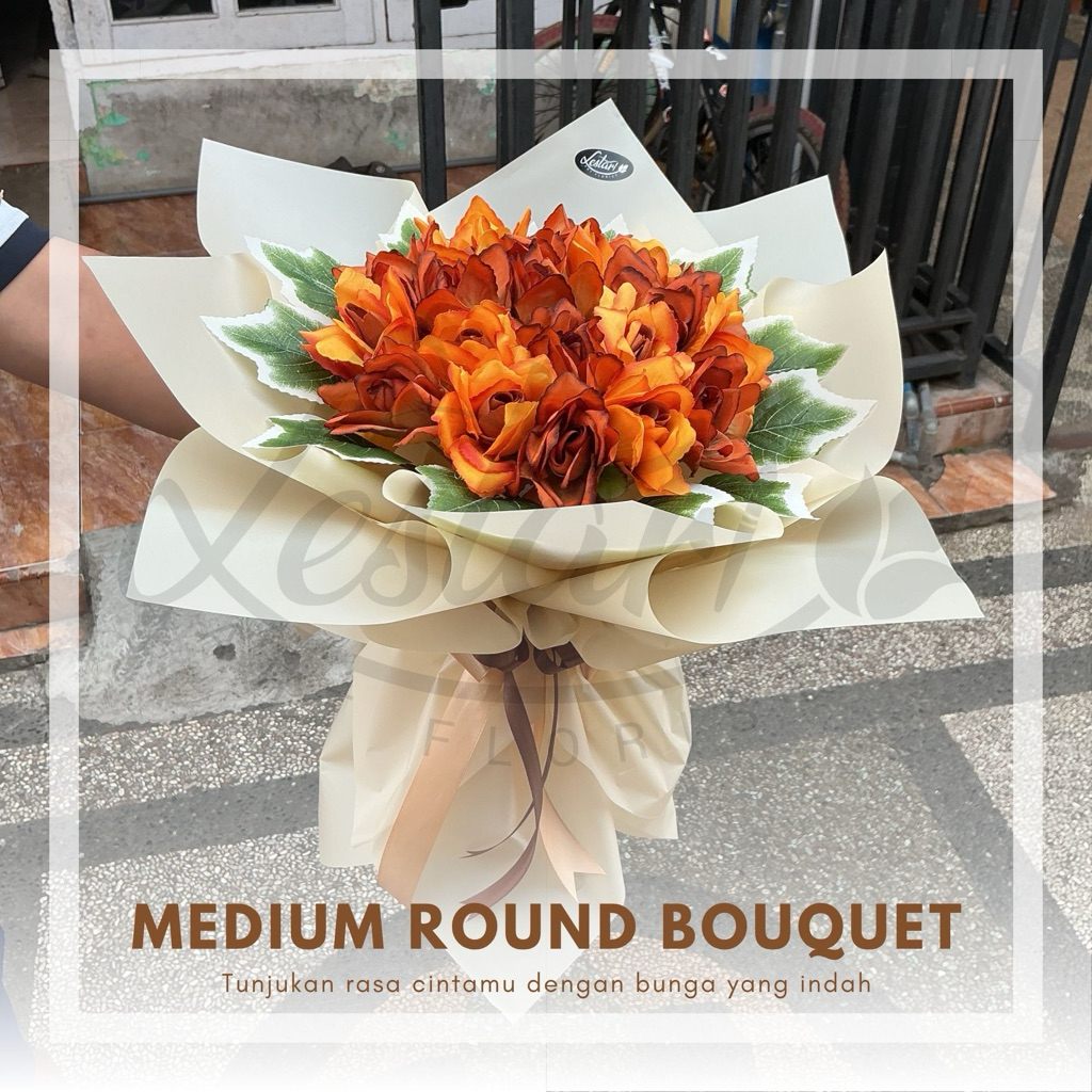 Round Bouquet Artificial / Buket Bunga Artificial / Toko Bunga Malang / Kado Ulang Tahun