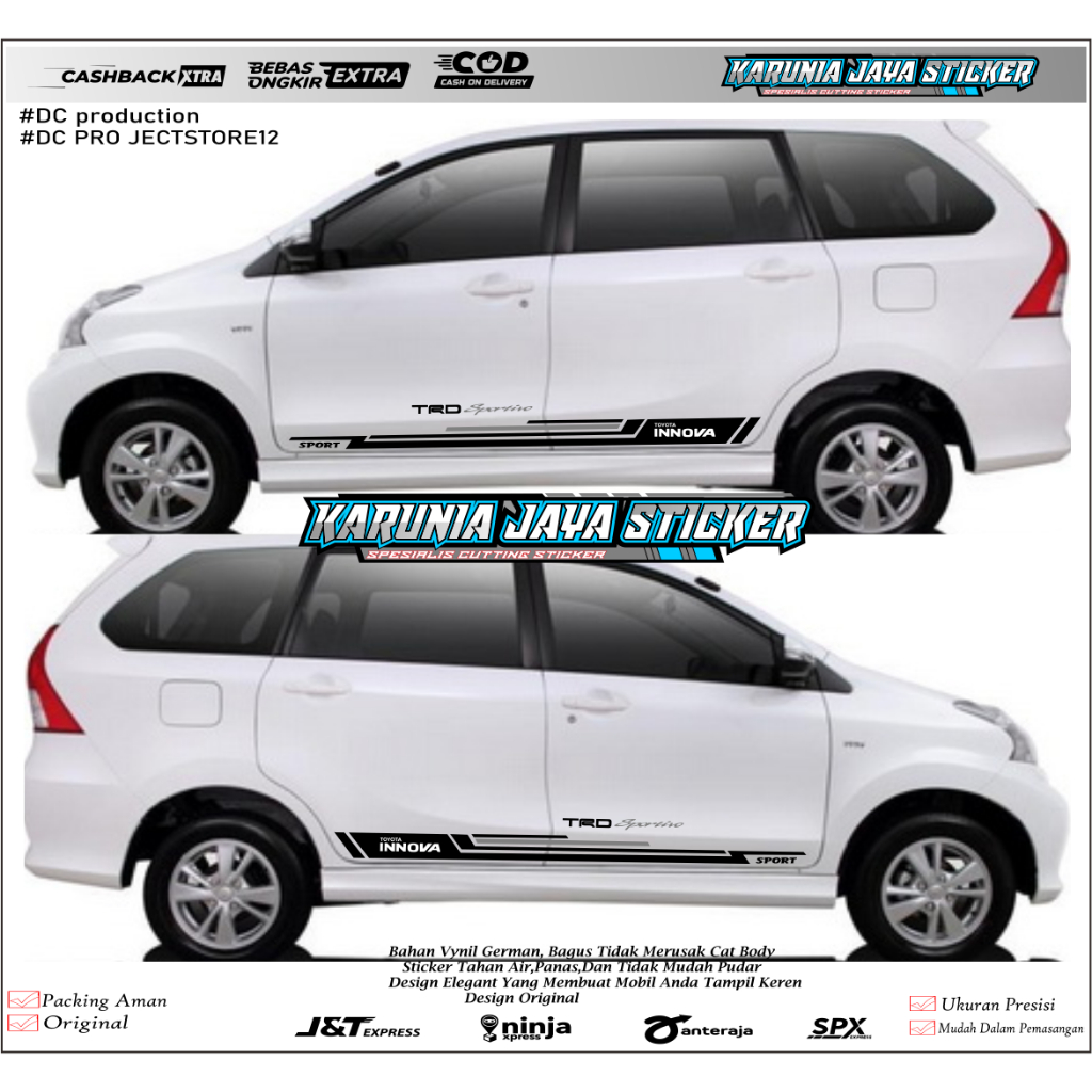 STICKER AKSESORIS INNOVA LAMA STICKER MOBIL TOYOTA INNOVA LAMA KEREN