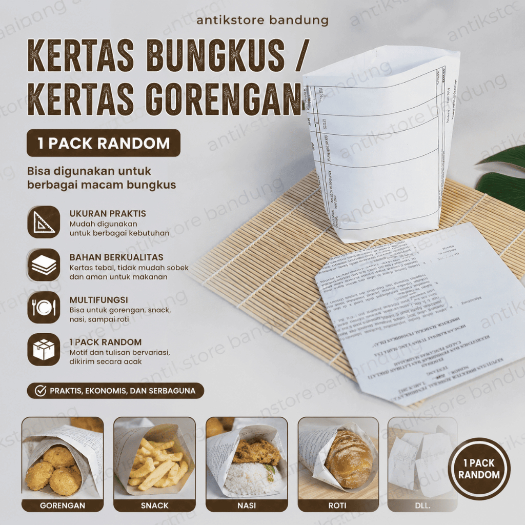 (1 Pack) Kertas Gorengan | Kertas Snack | Paper Snack