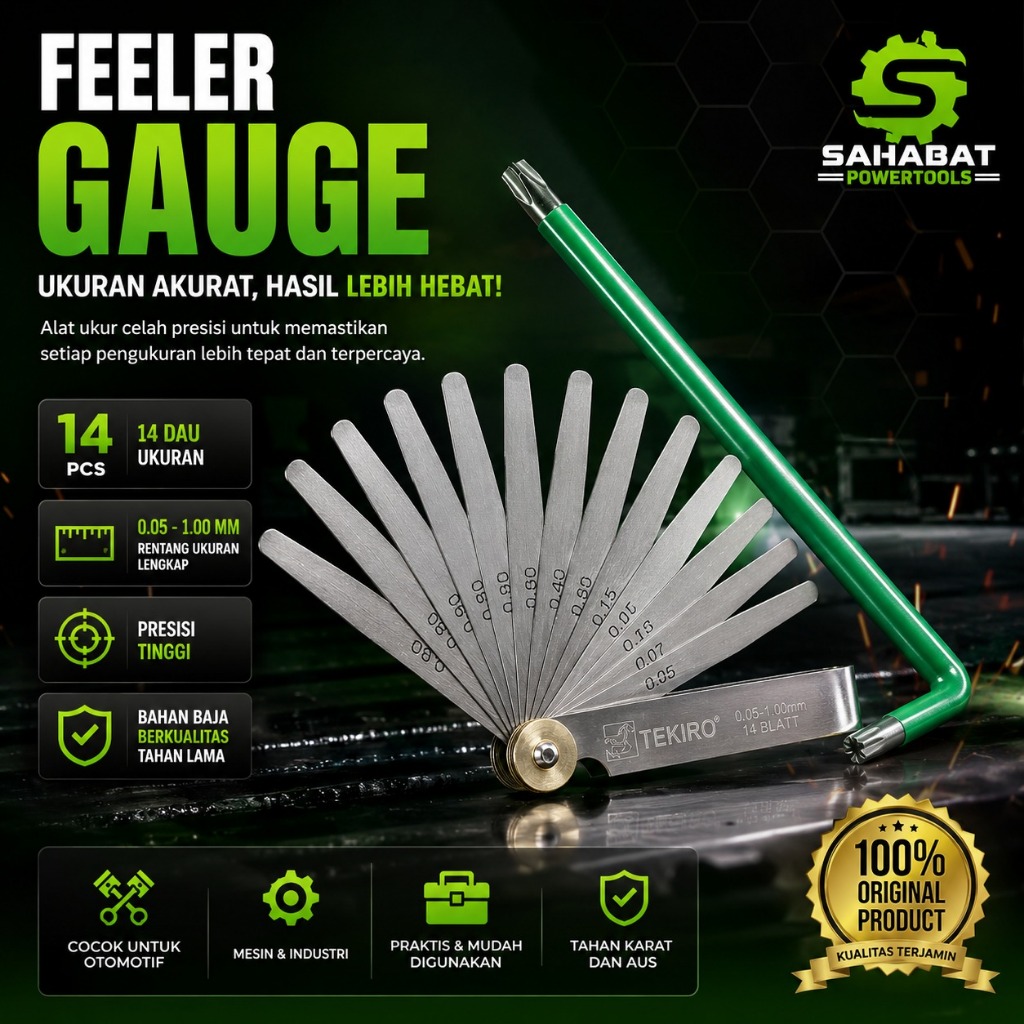 Kunci Stel Klep 2 Pcs Set Feeler Gauge untuk Penyetelan Klep Motor