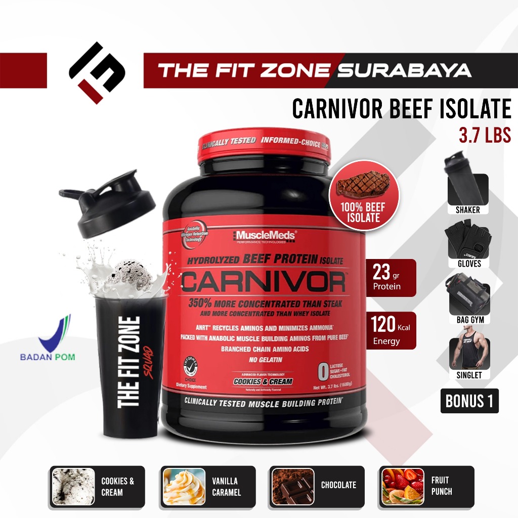 Musclemeds Carnivor Whey Protein Isolate 4 lbs Lbs Beef Protein Susu Whey Protein Suplemen Fitness