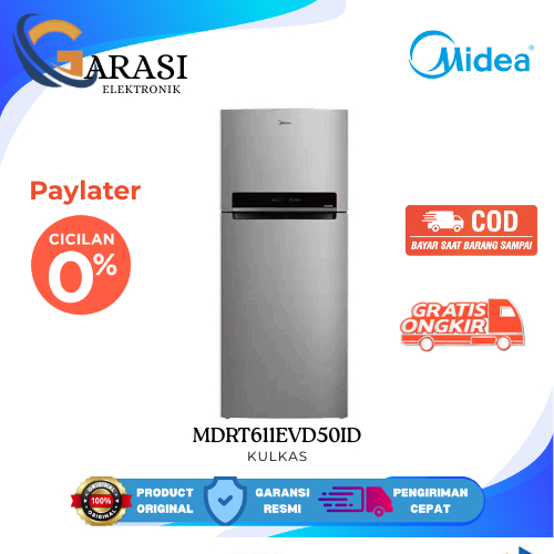 Midea MDRT611EVD50ID Kulkas 2 Pintu 473L Inverter Quattro