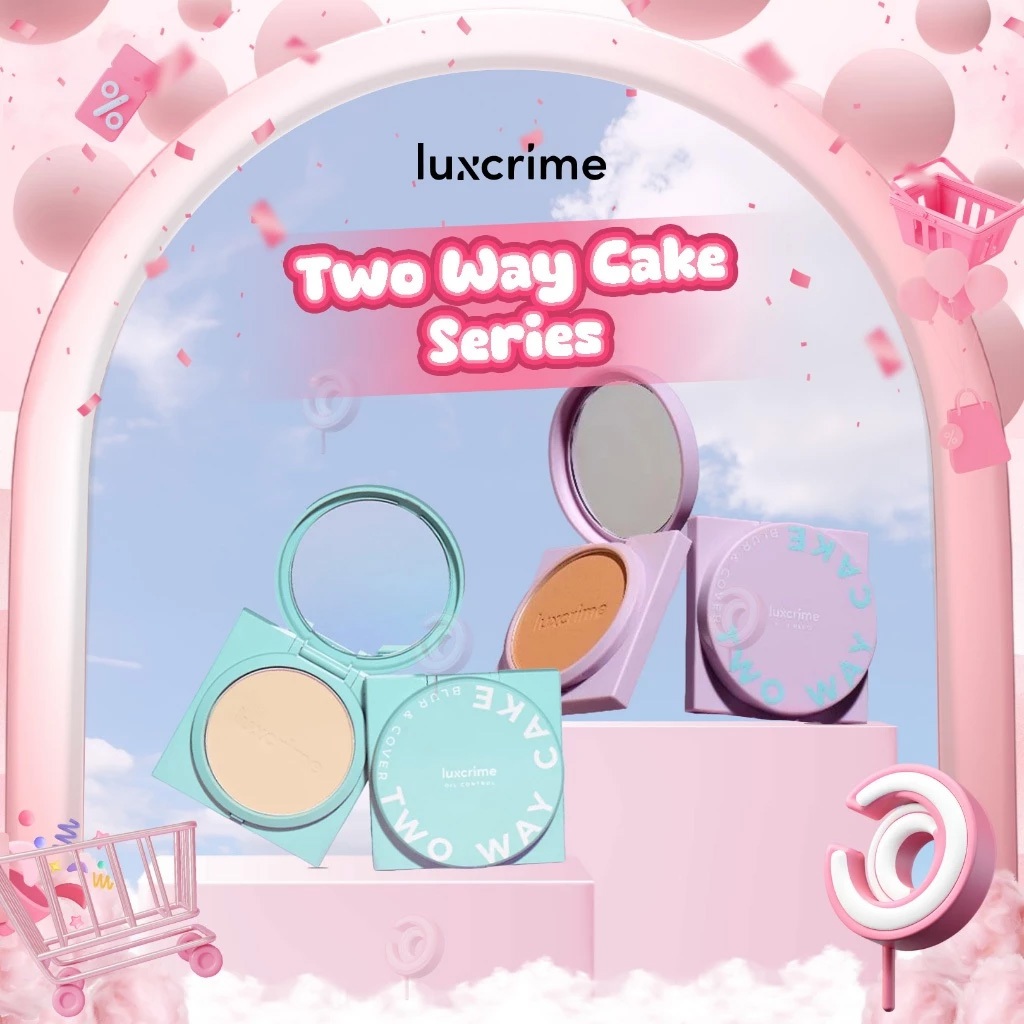 LUXCRIME - BLUR & COVER TWO WAY CAKE SERIES - Bedak Powder Foundation Oil Control | Silk Glow Skin T