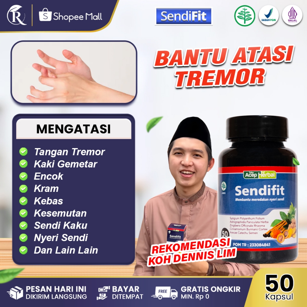 SENDIFIT Obat Tangan Tremor Kaki Sering Getar Kram Kebas Kesemutan Kaku Nyeri Sendi Encok