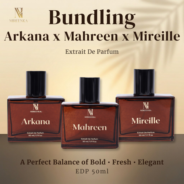 Bundling Parfum Arkana x Mahreen x Mireille Extrait De Parfum 50ml Original - Parfum Premium Tahan L