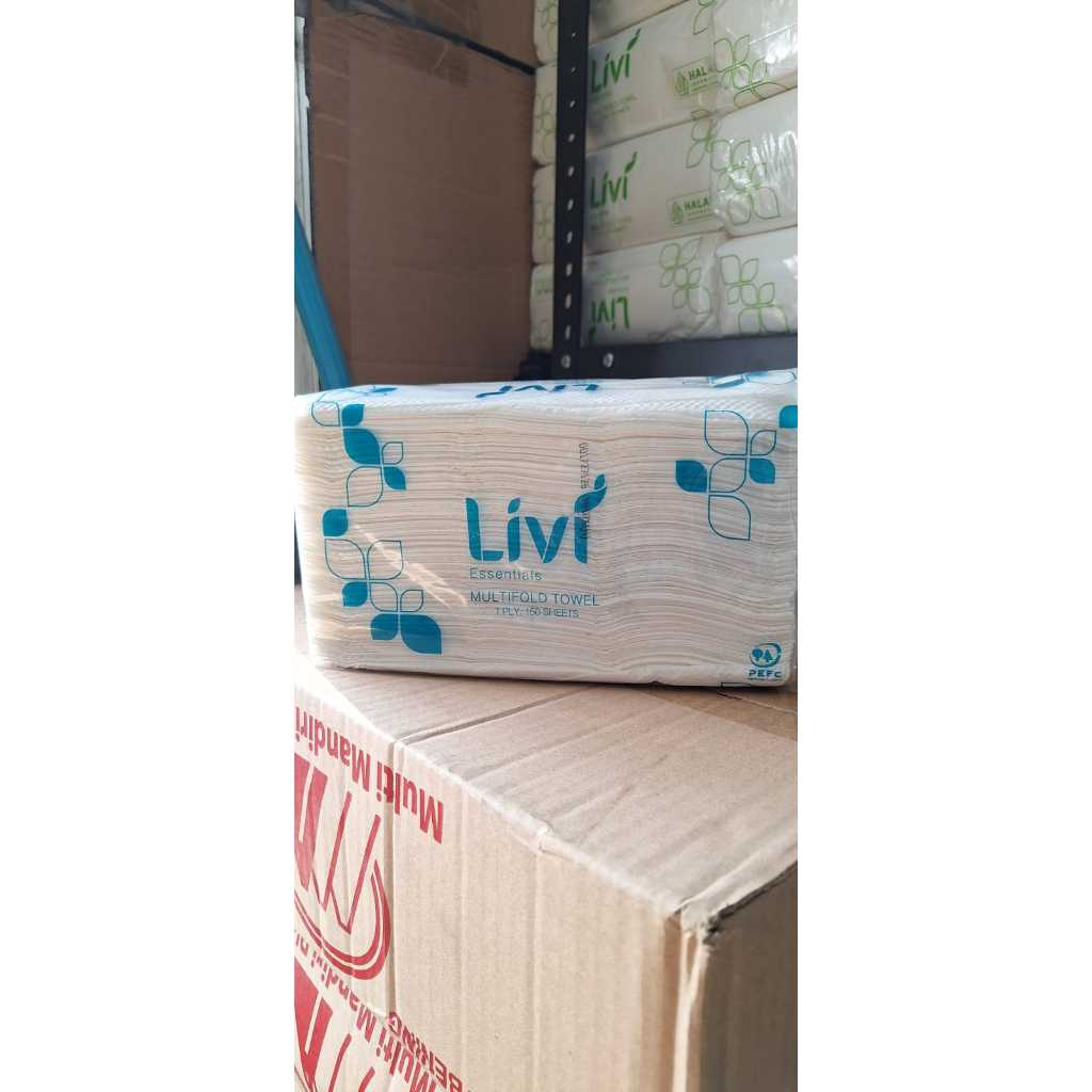 Tisu Livi Smart Multifold Towel | Livi Hand Towel Biru 150's