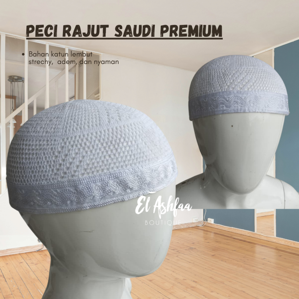 Peci Rajut Saudi Premium | El Ashfaa Boutique