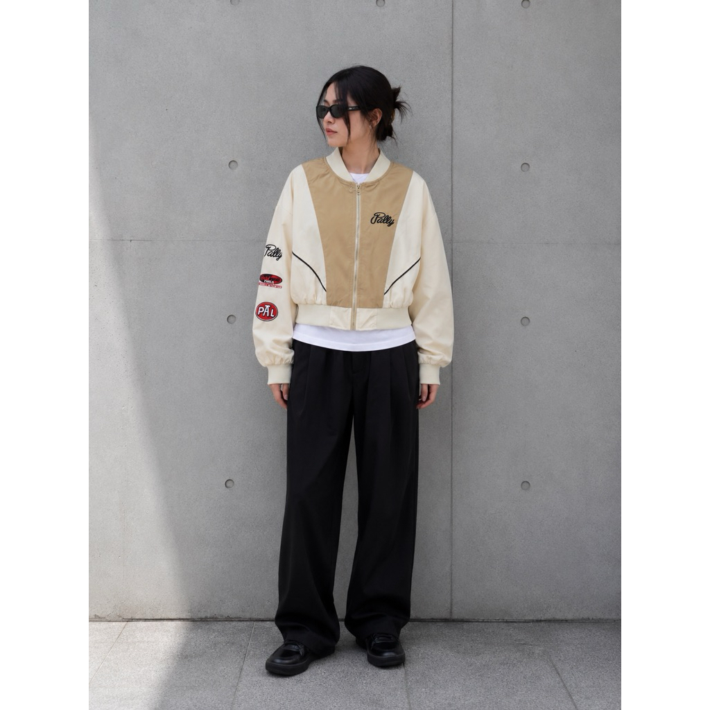 Jaket Wanita Crop Zipper Casual Oversize Simple Stylish Bahan Tebal Adem Kekinian