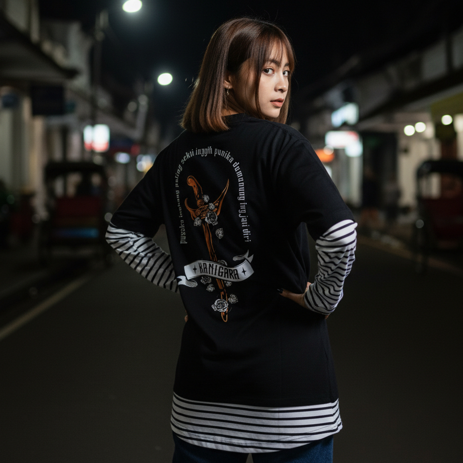 KANIGARA - Kaos Keris / Kaos gambar keris / kaos jawa / Kaos primbon jawa KATUN 24 S HITAM BUDAYA IN