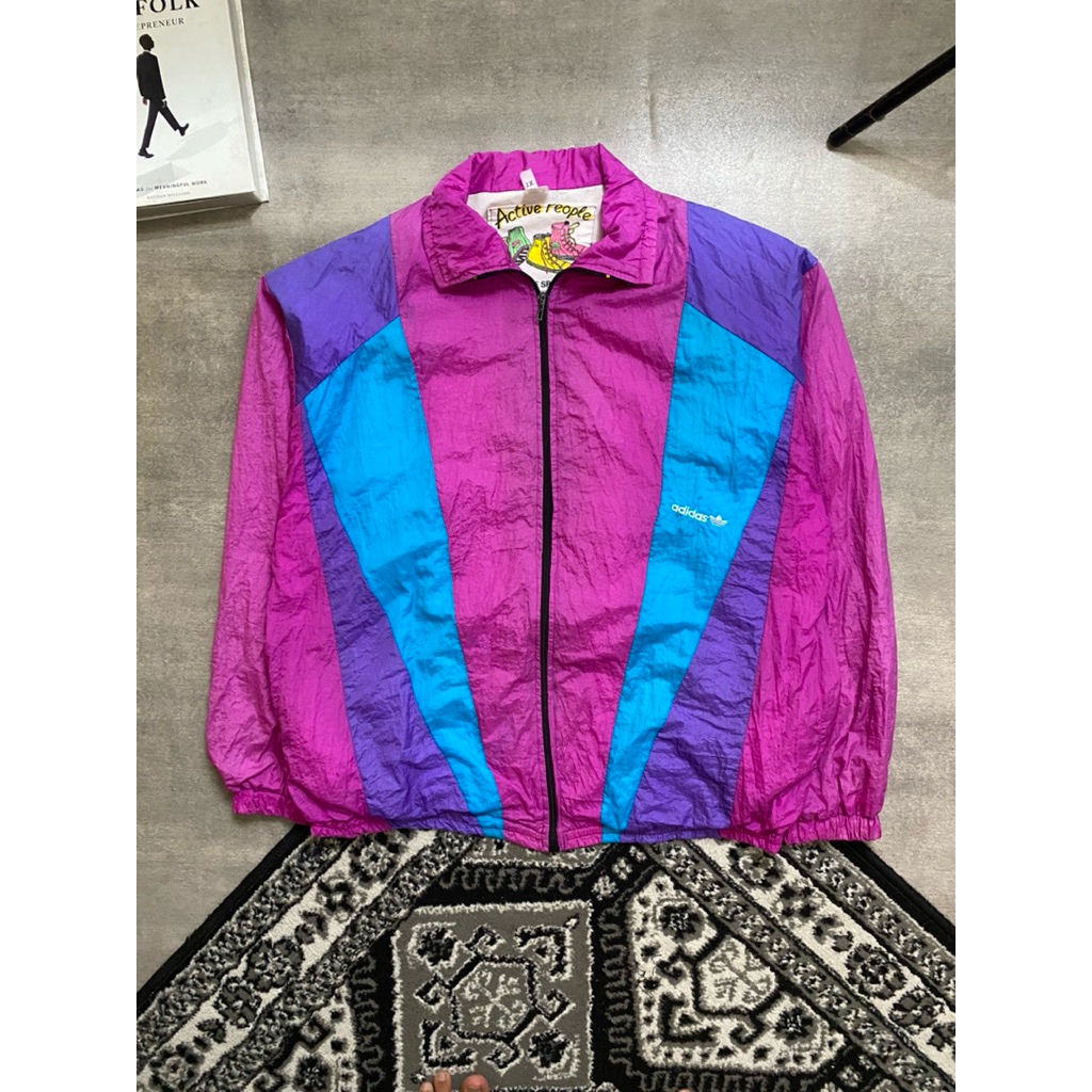 Vintage colorblock jacket multicolor adidas fashion