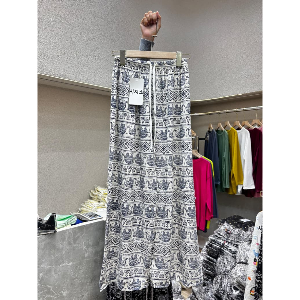 Celana Kulot BKK Rayon, Pinggang Karet + Tali