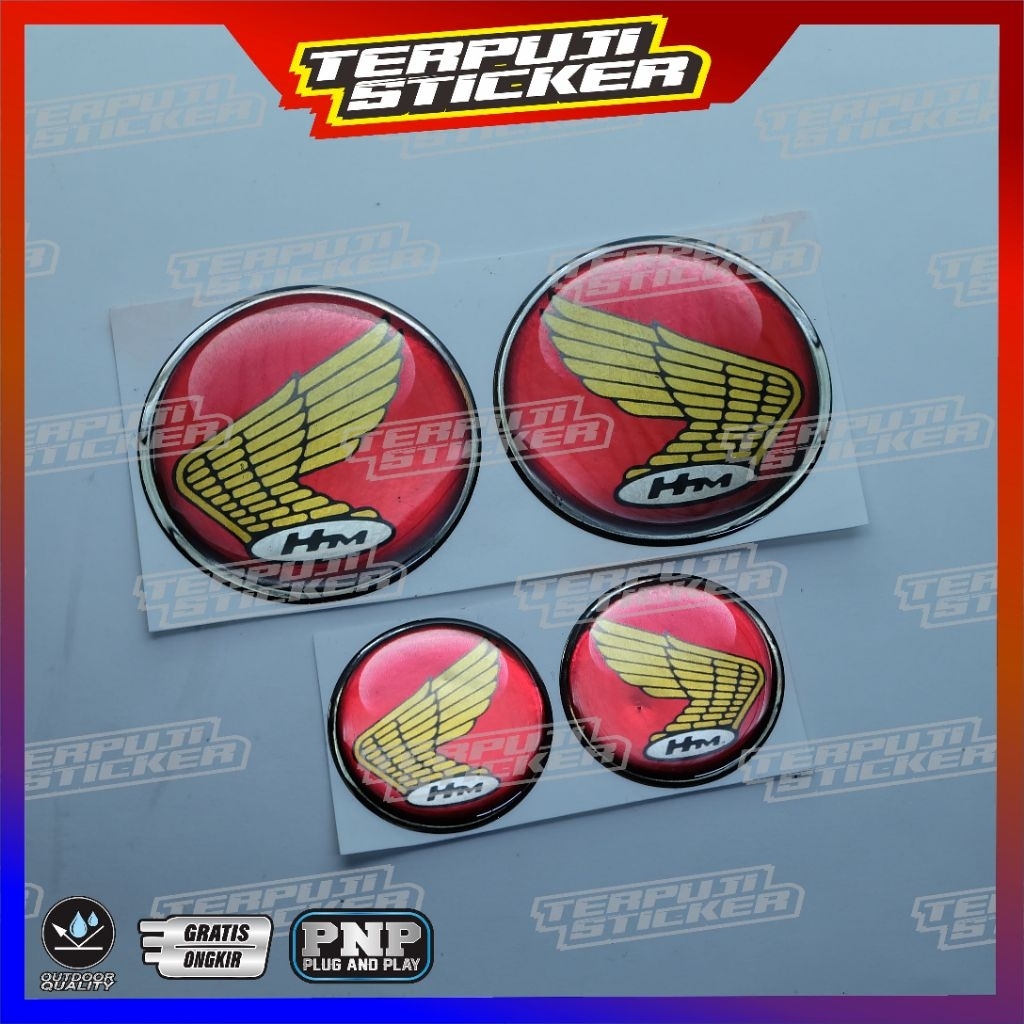 emblem timbul sayap honda retro/emblem redwings/emblem honda redwings retro