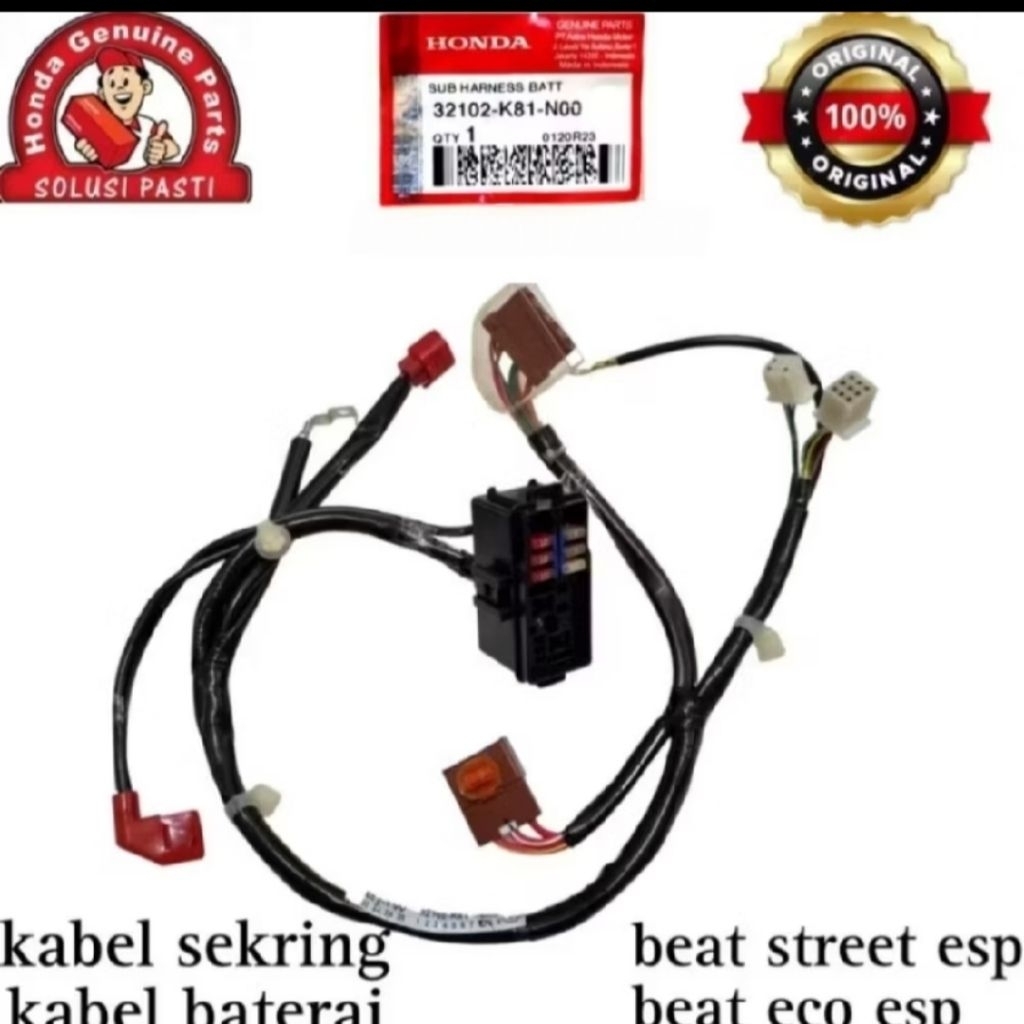 32102-K81-N00 SUB HARNESS BATTERY Kabel baterai kabel aki beat fi ESP 2016-2020 beat esp 32102K81N00