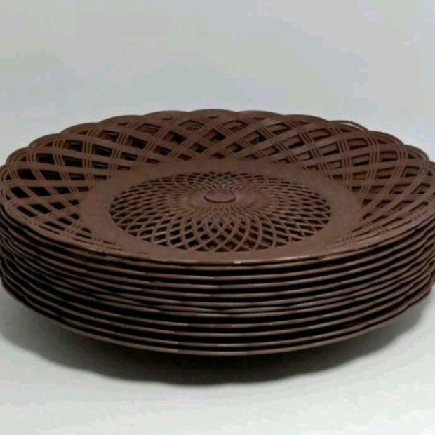 1LUSIN PIRING ROTAN PLASTIK (12pcs)perlusin kitchenwere