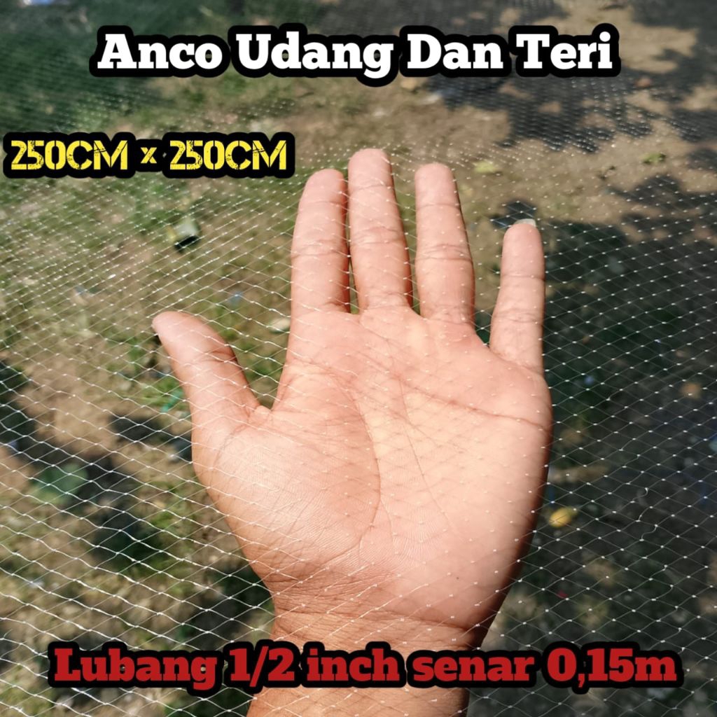 branjang ukuran 250×250cm senar 0,15 buat ikan wader dan teri hancau,tangkul ikan,, anco ikan