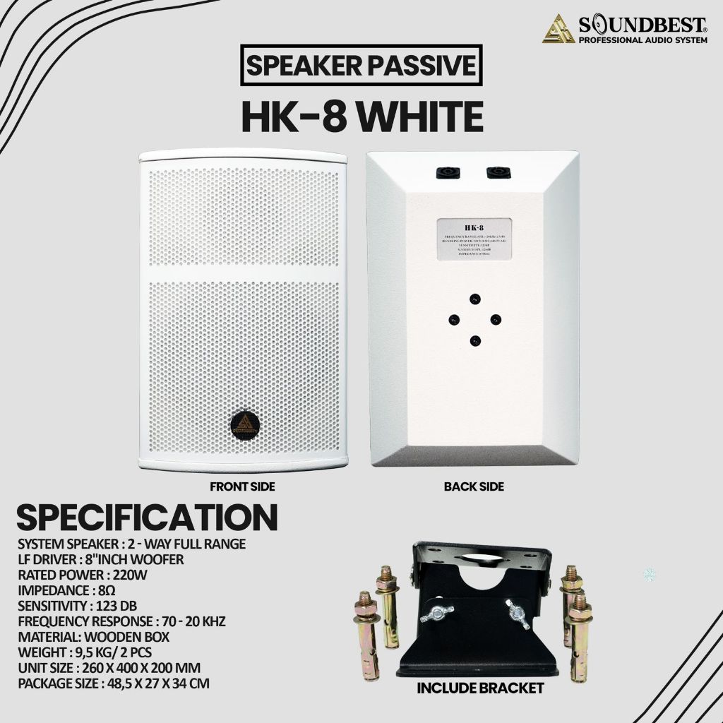 Speaker Pasif Soundbest 8 inch HK 8 / HK8 – Original