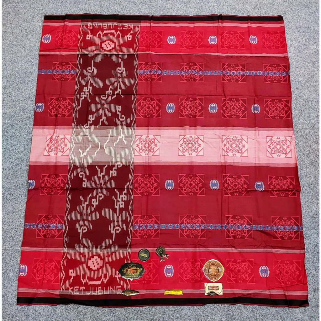 Sarung Ketjubung SKJ Red/Gold Sutera 50% Lawasan Original