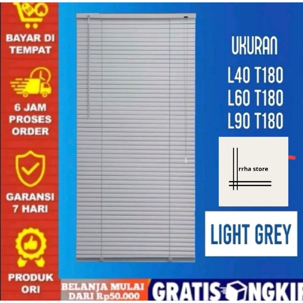 VENETIAN BLIND / TIRAI LIPAT /
TIRAI JENDELA GULUNG TALI / ROLLER BLIND / VENETIAN BLIND / 40 x 180 