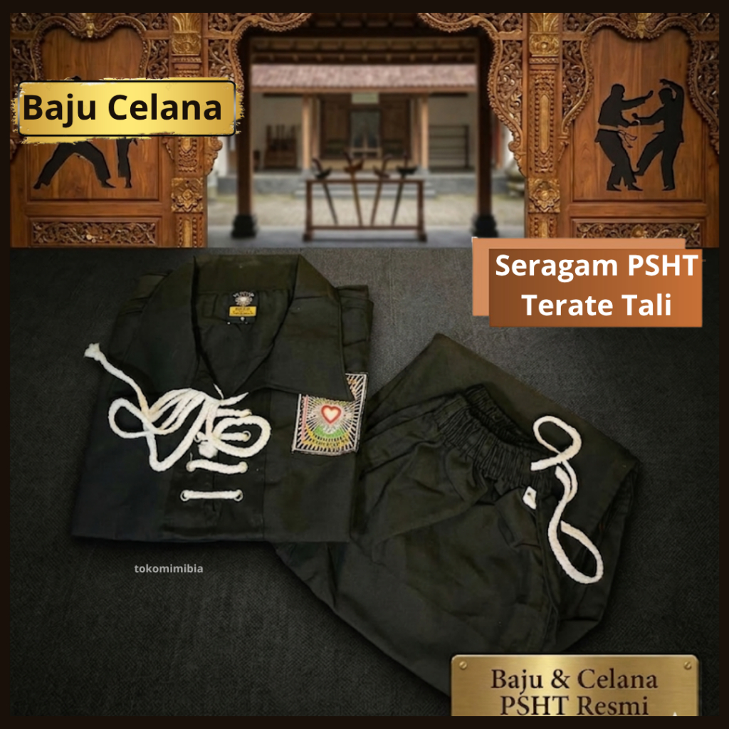 Satu Stel Seragam Silat PSHT Anak Model Tali Celana Baju Sakral Siswa SH Terate