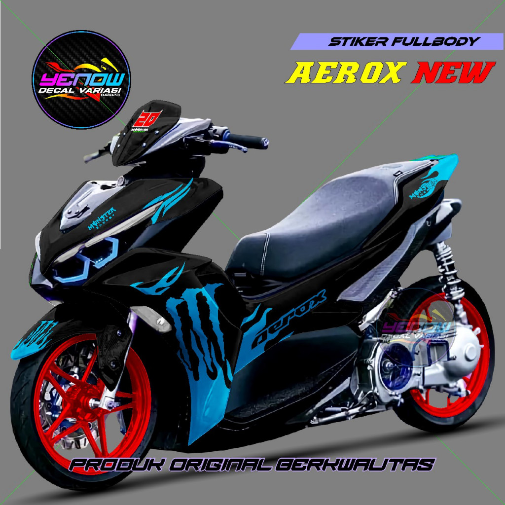 Decal Fullbody Aerox New 2021 Connected Model Desain Monster 1