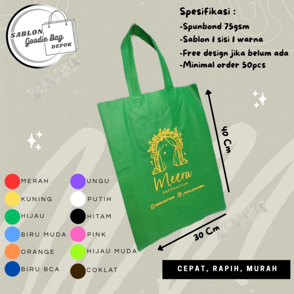 goodie bag custom sablon