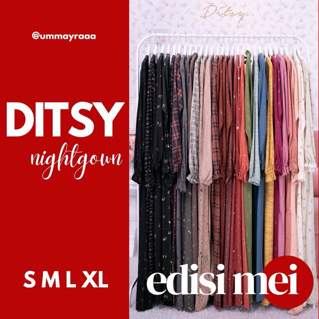 DITSY Nightgown Edisi Mei Gamis Muslimah by Ditsy Official