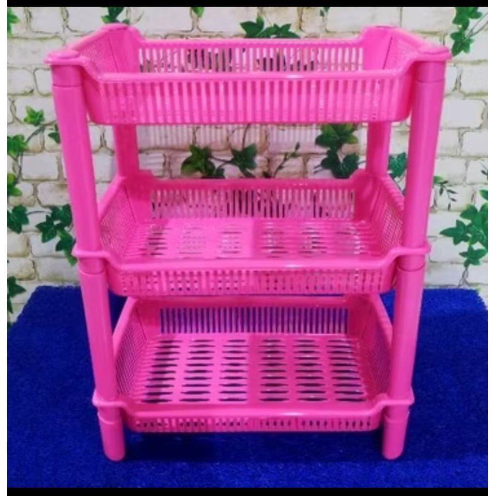 RAK PLASTIK SEGI 3 SUSUN SSB / RAK KOSMETIK RAK DAPUR RAK BAWANG