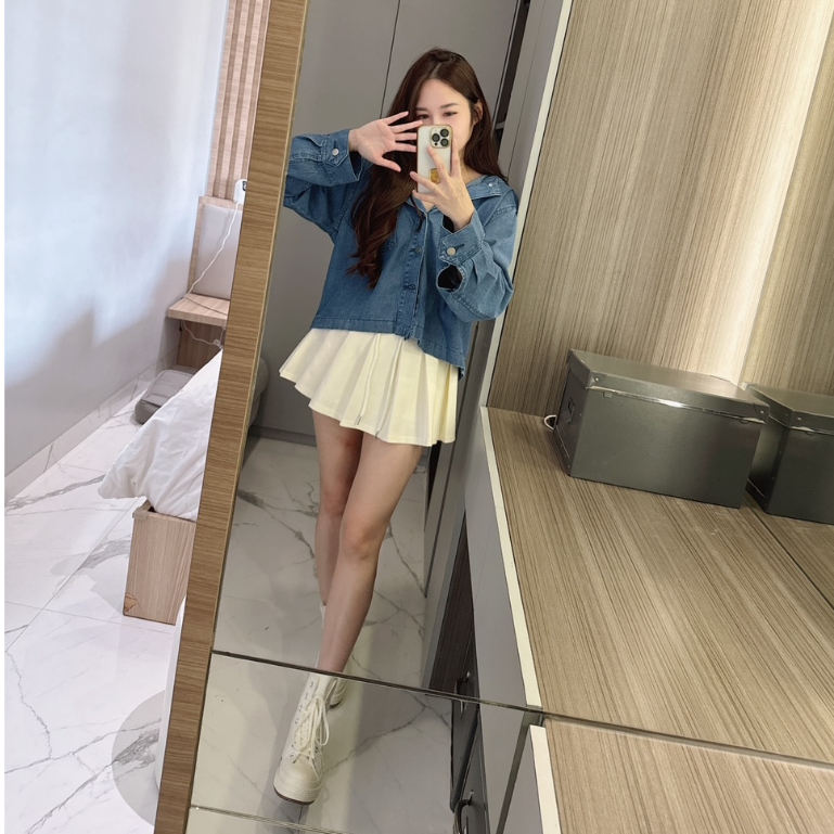 Ndudshop – Denim hoodie (Kode: 5522) – Atasan  Wanita – Hoodie Wanita – Hoodie Denim – Hoodie Kasual