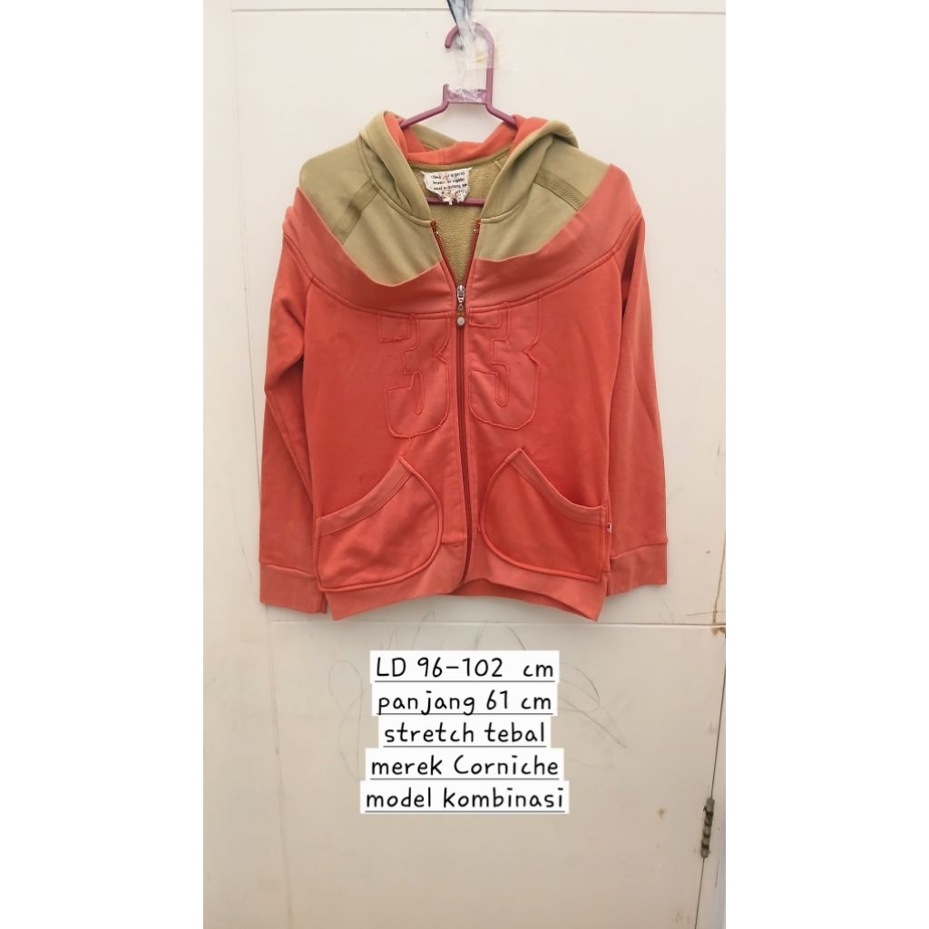 Jaket wanita remaja kombinasi corniche orange bata