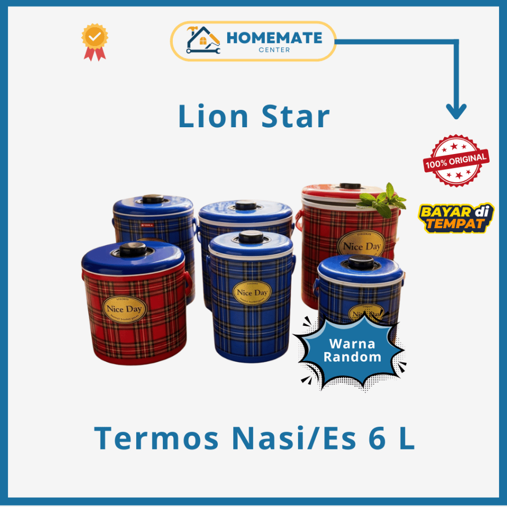 Termos Nasi Lion Star 6 Liter Rice Bucket USA Termos Es Batu Tempat Nasi Panas Dingin Original