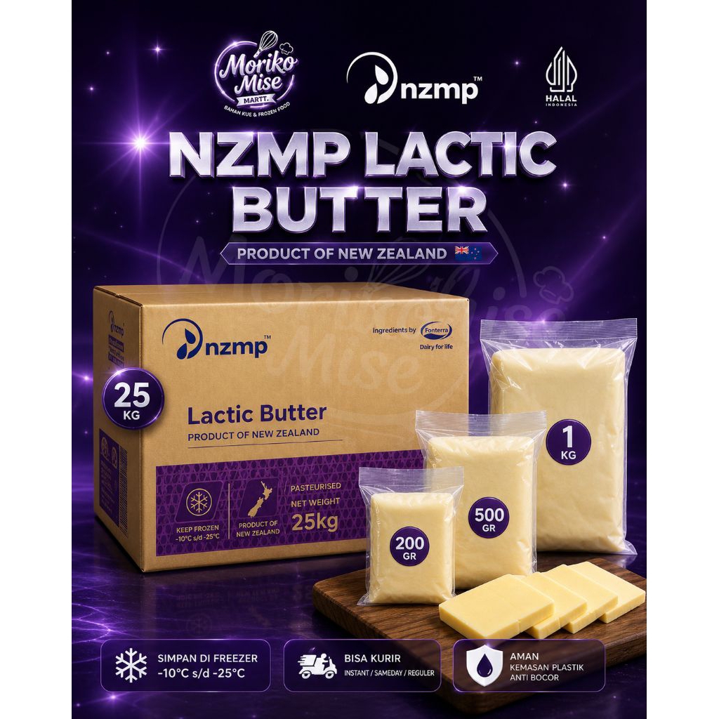 [ NZMP Lactic Butter ] share 200g / 500g / 1kg / Mentega Unsalted Butter Pure Lactic Butter Rombutte