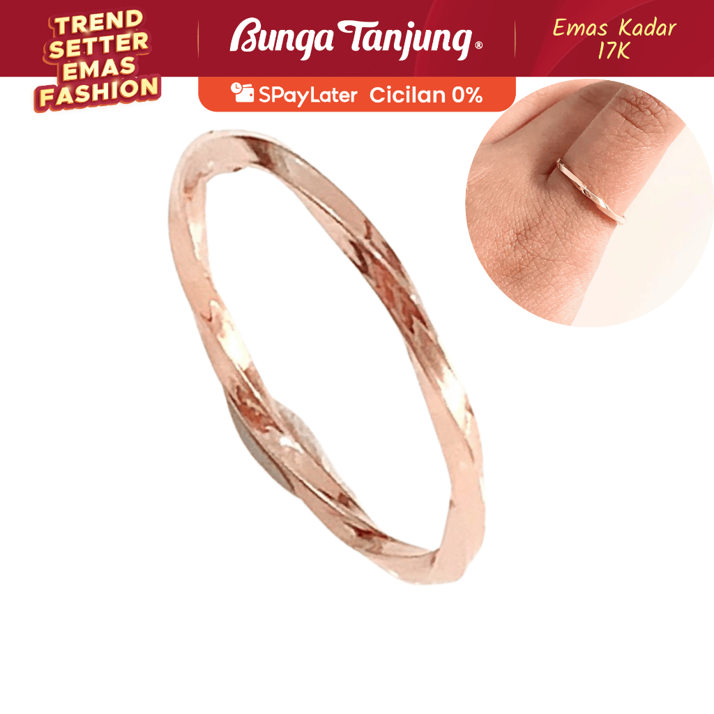 CINCIN TWISTORA - EMAS 17K - BUNGA TANJUNG GOLD