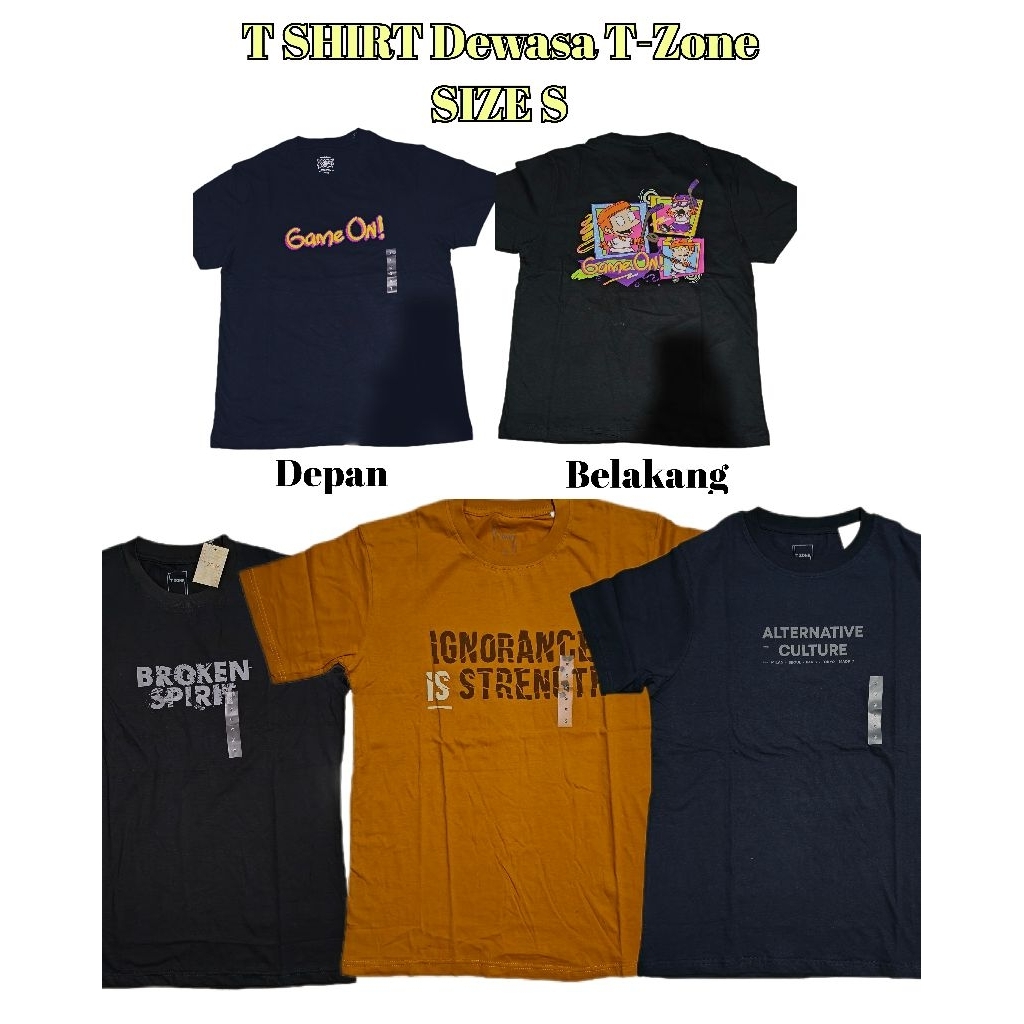 T Shirt Pria Original Size S T Zone