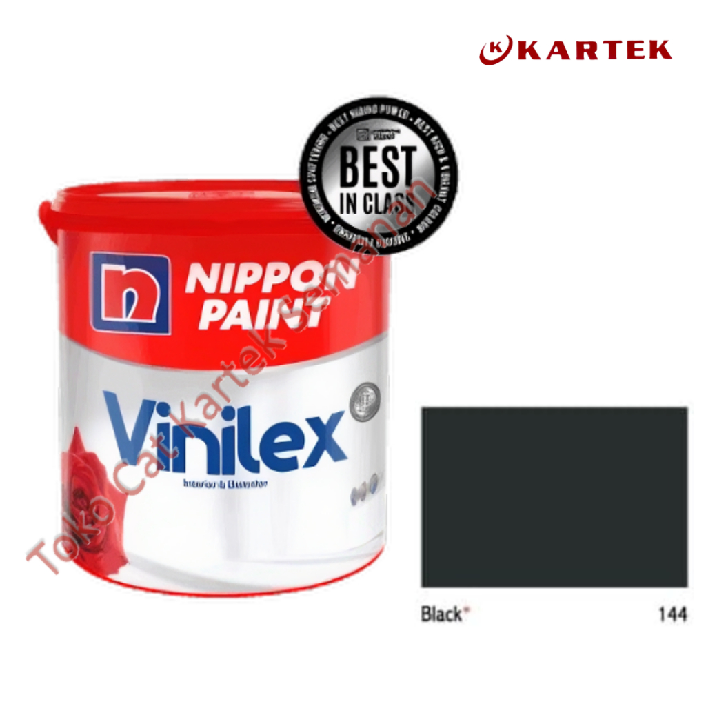 Nippon Paint Vinilex BLACK NP 144 Cat Tembok Interior Eksterior Hitam 1kg 5kg