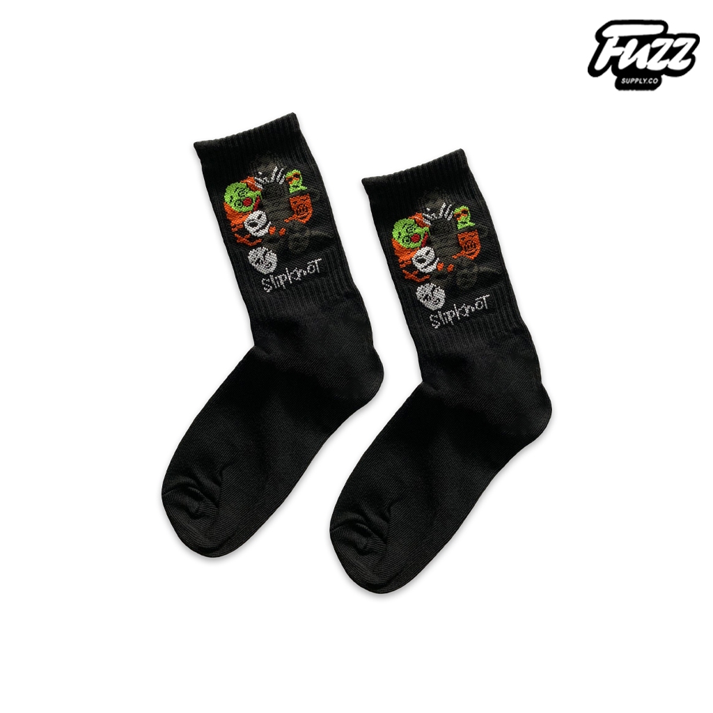 Fuzz Kaos Kaki Band Metal Slipknot Socks Skate Old School Sekolah Kerja Motif