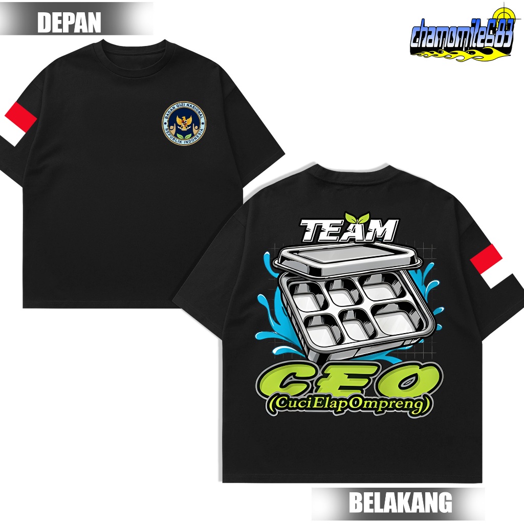 Kaos TEAM CEO MBG  - Kaos lengan pendek Cowok Cewek Dewasa  -T-shirt Oversize pria Baju Distro Murah