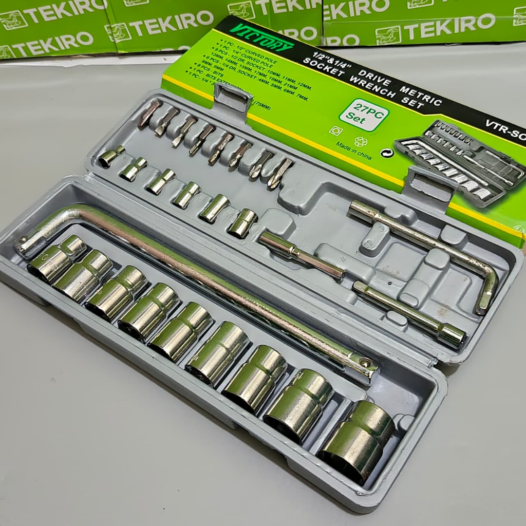 Kunci Shock Sok Set 27 Pcs Victory Socket Wrench 1 Set Komplit / Tersedia Juga Sock Tekiro Lengkap
