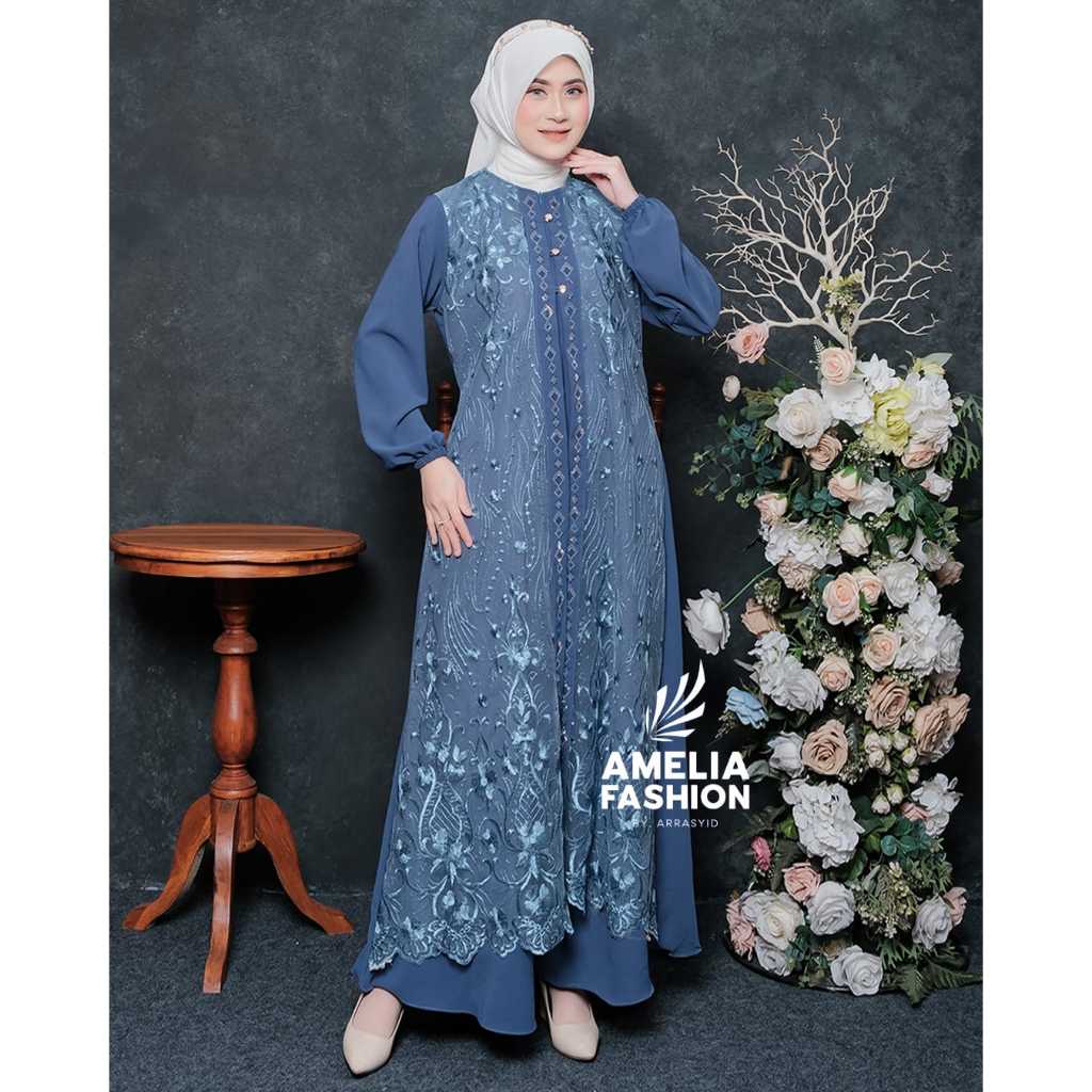 SABIYAN DRESS BY AMELIA DRESS SABRINA MIX BROKAT DRESS KONDAGAN DRESS SIMPEL