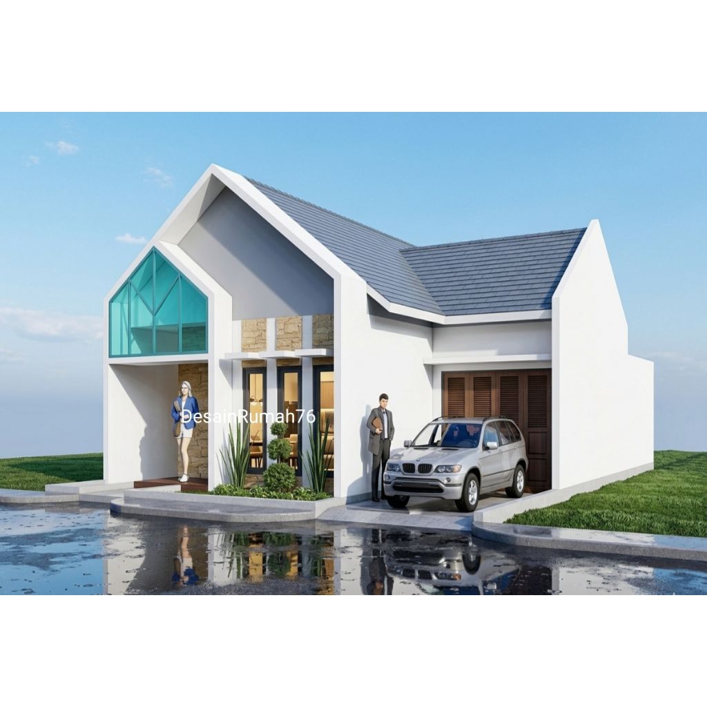 Paket desain rumah skandinavian dilahan 10x15, 3 kamar tidur. paket desain 3d eksterior lengkap, des